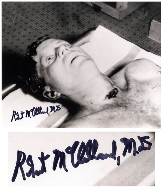 Post-Mortem Photo of John F. Kennedy Signed by Dr. Robert McClelland, Who Treated JFK After He Was Shot
